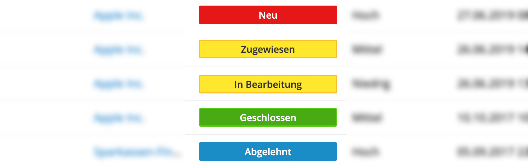 Color-Coding für das "Status" Feld in dem Tickets Modul