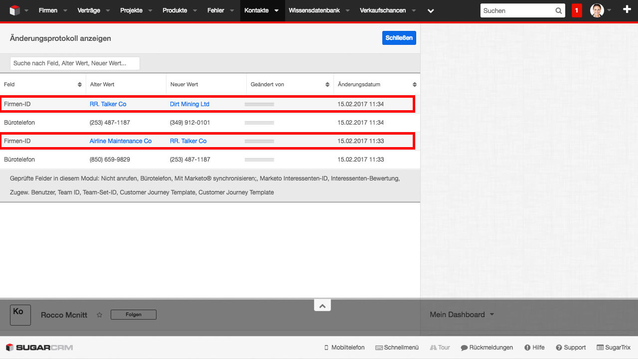 Contacts Accounts Relationship Audit View