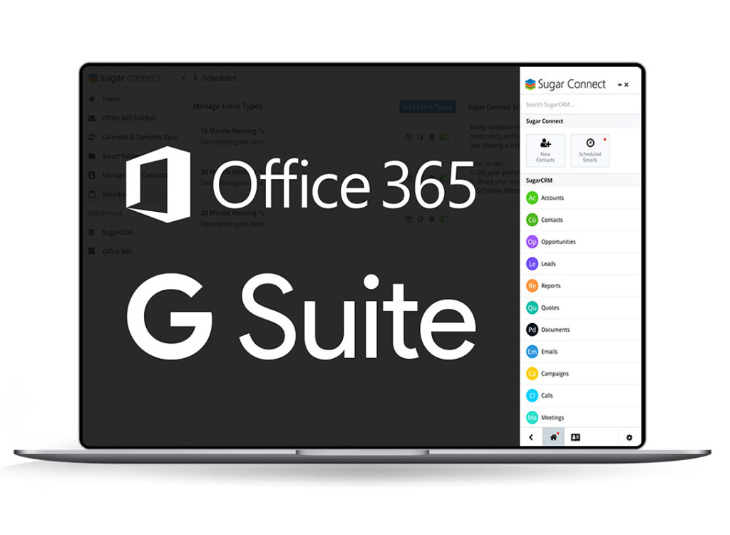Sugar Connect - Integriert Sugar mit G-Suite und Office 365