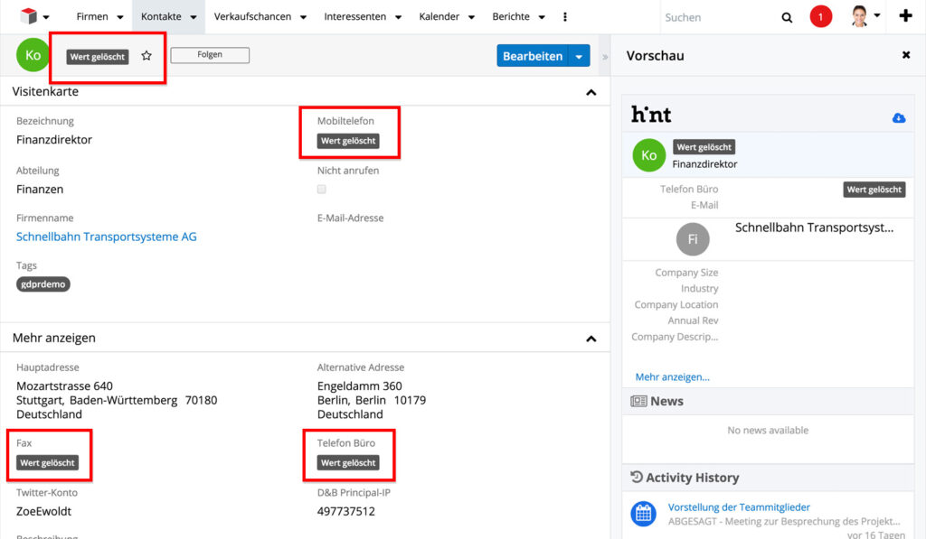 Datenlöschung im CRM – Herausforderung, Lösung und Ihre Vorteile